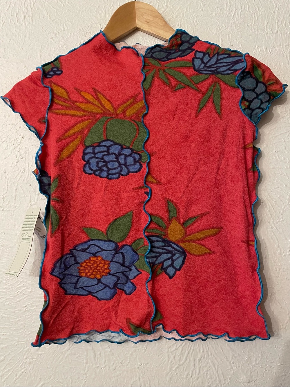 NWT Anthropologie Seea Floral Ruffle-Trim Beach Crop Top Medium